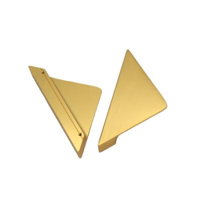 China New gold triangle shape style contemporary aluminum simple design knob minimalist cabinet door handle knob for sale