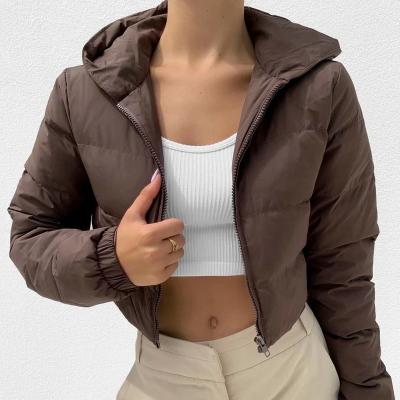 China QUICK DRY BOXINYU fashion casual simple hooded women stylish long sleeve shorts coated women stripper jackets bubble coat for ladies for sale