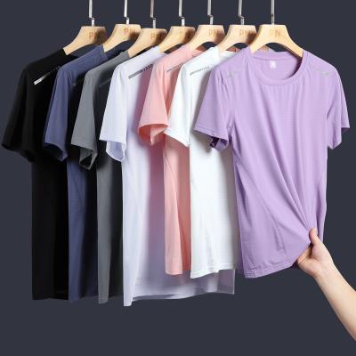 China Couples High Quality High Quality Short Size Short Sleeve T-shirt Anti-wrinkle BOTINYU Silk T-shirt for sale