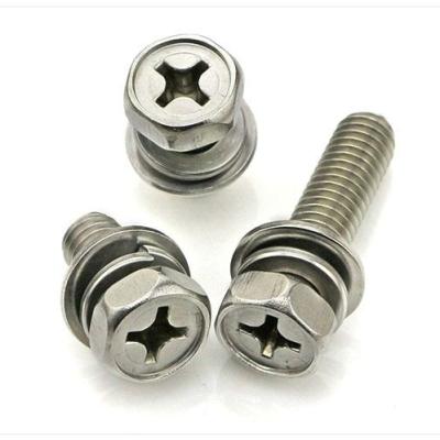 China Phillip hex head screw with spring washer HES-SC-00001 for sale