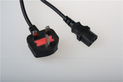 China Black 3*0.5mm2 3*0.75mm2 UK Power Cord C13 3*1.0mm2 For Home Application for sale