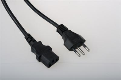 China Home Application C13 PVC Brazil Power Cord With EU 3 Pin Plug for sale