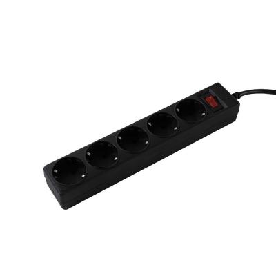 China 5 Outlet Power Saving Power Strip , Black Energy Efficient Power Strips for sale