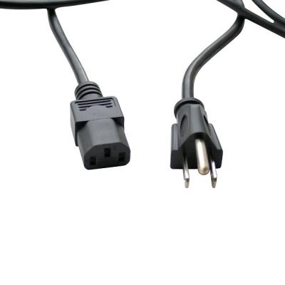 China 3 Prong Computer Power Cable , Flat Plug Extension Cord Custom Color for sale