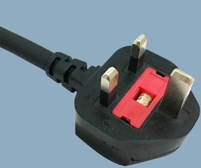 China Black 3*0.5mm2 3*0.75mm2 UK Power Cord C13 3*1.0mm2 For Home Application for sale