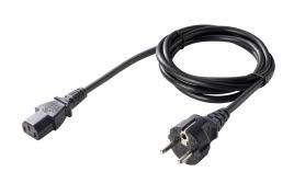 China EU 3 Prong Power Cord , Black Extension Cord Customized Length for sale