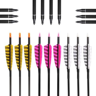 China Hunting Carbon Fiber 32-Inch Hunting Arrow Shaft Spine 400 Inner Diameter 6.2mm With 4