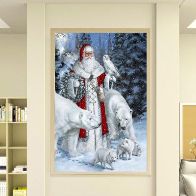 China New style 5D classic diy diamond painting Santa Claus oil painting for living room bedroom home decoration painting for sale