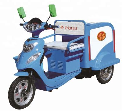 China Electric cargo 500L environmental protection sanitation small waste tricycle truck with two bins for garbage collector for sale