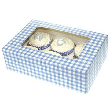 China Biodegradable Custom Design White Food Grade Paper Gift 6 Cupcake Box Food Grade Card Gift Cupcake Box for sale