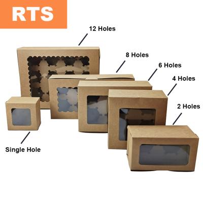 China Biodegradable Holder Packaging Mini Single Individual 2 4 8 12 Packaging 6 Hole 6 Cupcake Boxes for sale