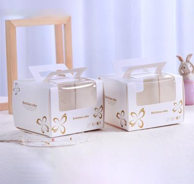 China Customized White Luxury Cake Box Biodegradable Paper Birthday Box Cake Packaging Window for sale