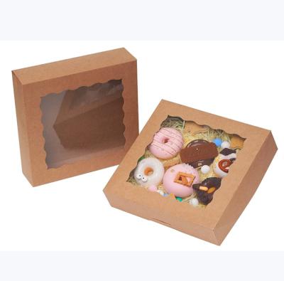 China Custom Printed White Biodegradable Gift Size Donut Paper Packaging Box With Logo Clear Window for sale