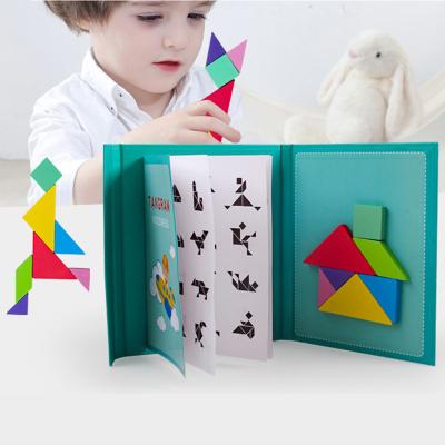 China Jigsaw Carry Tool 3D Montessori Learning Toys Educational Magnetic Tangram Puzzle For Children 1 Buyer for sale