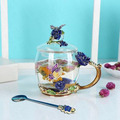 China Hot Selling Luxury Sustainable Morden Glass Water Double Wall Unbreakable Personalized Unbreakable Tea Cup for Party Office Home Restaurants for sale