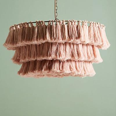 China Asian Made in China Wholesale Designer Decorative Cotton Chandelier Tassel Best Quality Ceiling Bohemian Lamp Online for sale