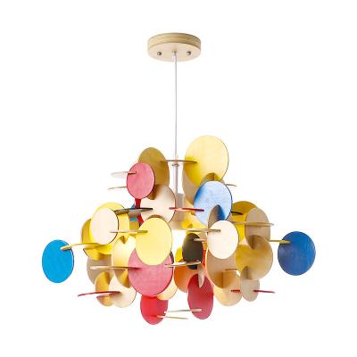 China Modern simple creative makaron color bedroom room children's lamps kindergarten personality building block decorative chandelier for sale