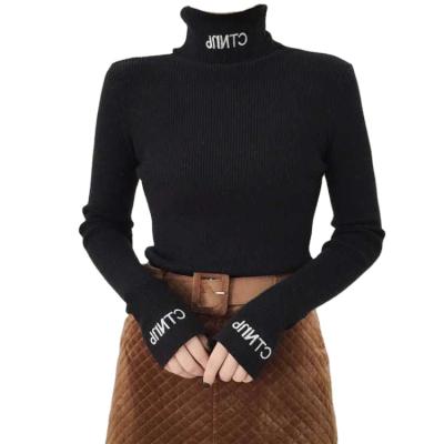 China Korean Style Anti-wrinkle Neck Girls Long Sleeve Autumn Lady Knitted Pullovers Winter Sweaters Top For Woman 2021 for sale