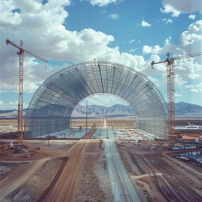 Chine Un cadre spatial en acier pour le bâtiment d'un hangar à charbon. Des solutions innovantes de conception et de construction. à vendre