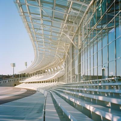 China Membrane Shade Sails with Tension Fabric Structure for Stadiums and Commercial Buildings for sale