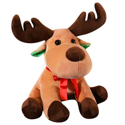 China Hot Sale Christmas Decoration Plushie Reindeer Rudolf Plush Toys Mascot 25cm 35cm 45cm Stuffed Animal for sale