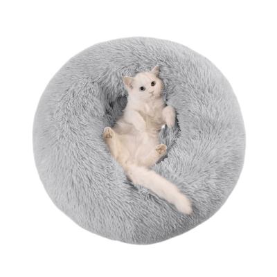 China Viable All Wholesale Washable Cat Pet Sleep Beds Cushion Donut Dog Sofa 4cm Long Size Soft Comfortable High Quality Faux Fur for sale