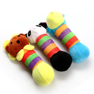 China Wholesale Hot Sale 8inches 20cm Viable Squeakers Squeeze Giraffe Panda Lion Dog Chew Toys Plush Toy for sale