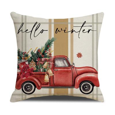 China Anti Dust Mite Breathable christmas themed safa pillow covers car and plants print cushion cover home decoration for sale