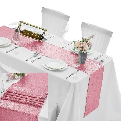 China Modern Glittering sequins wedding table runner home decoration tablecloth for party banquet various colors for sale