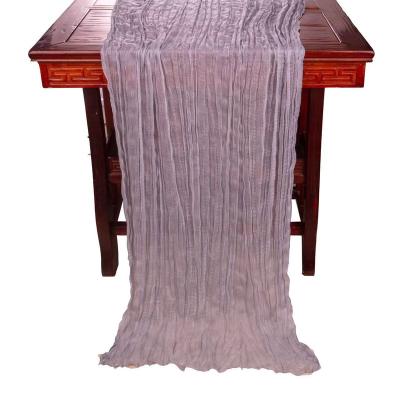 China Washable Cheesecloth Table Runners Gauze Boho Rustic Color Table Runner for Wedding Bridal Shower Fall Thanksgiving Christmas Decoration for sale