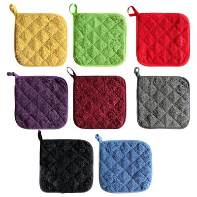 China Sustainable Color oven mitts heat resistant cotton pot holder non slip kitchen hot pad mitt for sale