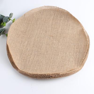 China Sustainable 10 PCS Round linen placemats various sizes natural table mats for Fall thanksgiving christmas coasters home decor for sale