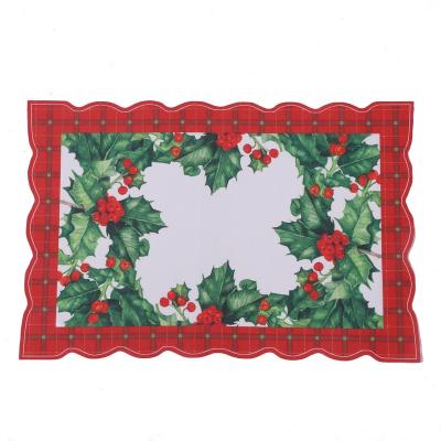 China Sustainable Christmas themed placemat European pattern print home decor 11.4x17 inches heat proof pad wholesale and retail for sale