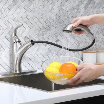 China Sense Faucets Modern Aquacubic Chrome Kitchen Faucet With Pull-Out Sprayer For RV Bar Kitchen for sale