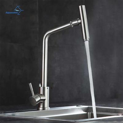 China Pull Out Spray Aquacubic Modern Style 2 Stainless Steel Water Function Setting Single Handle Pull Out With Sprayer for sale