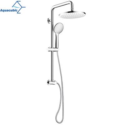 China Without Diverter Aquacubic Combo Wall Mount Shower Set With Adjustable Slide Bar And Hose Without Drill for sale