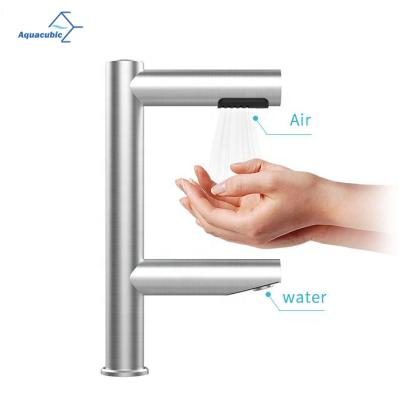 China Sense Faucets Modern Design F-shape Automatic Faucet And Air Faucet / Hand Dryer For Toilet With HEPA Filter for sale