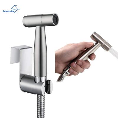 China Support US Warehouse Modern Delivery Brushed Nickel Hand Held Toilet Bidet Faucets Easy To Install Bidets Toilet Sprayer for sale