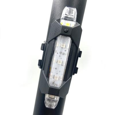 China PC Accesorios Bicicleta Light Red Blue Yellow Green 4 Modes Tail Light Bike For Safety Recycling Flashlight for sale