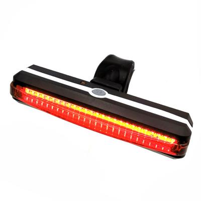 China Hot Selling High Bright ABS Plastic COB LED USB Rechargeable Bike Rear Safety Warning Rear Tail Light for sale