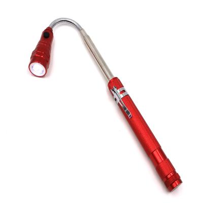 China Industrial Aluminum Magnetic Flexible Flashlight Torch Clip Telescopic 3 LED Flashlight for sale