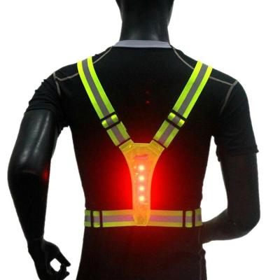 China Water Proof Usb Charging Gear Running Reflective Elastic Motorcycle Vest Safety Led Reflective Vest For Night Outdoor Cycling Hiking for sale