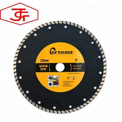 China Granite Block / 230mm Turbo Rim Fast Cut Diamond Cutting Concrete / Pavers / Marble Saw Blade For Marble Granite for sale