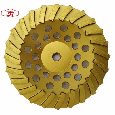 China 180 mm turbo concrete diamond cup wheel for grinding concrete quartz slab surfaces for sale