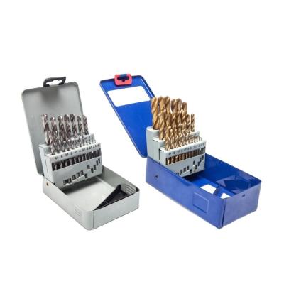 China Metal Drill Factory Supply 19pcs DIN338 HSS High Speed ​​Cobalt Twist Steel Drill Bits Set for Wood Metal Aluminum Steel Drilling for sale