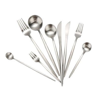 China Sustainable Restaurant Cafe Hotel Royal Flat Tableware , 304 Stainless Steel Silver Cutlery Set For Wedding Event for sale