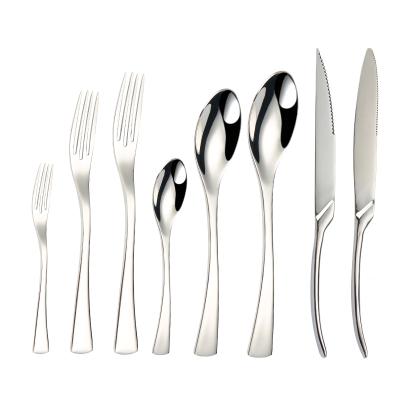 China Sustainable Luxury Elegant Kaya Mirror Tableware , Wedding Silver Cutlery Set For Banquet Event for sale