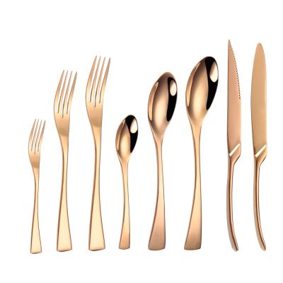 China Sustainable Kaya Mirror Rose Gold Flatware , Metal Cutlery Set For Wedding Event Restaurant for sale