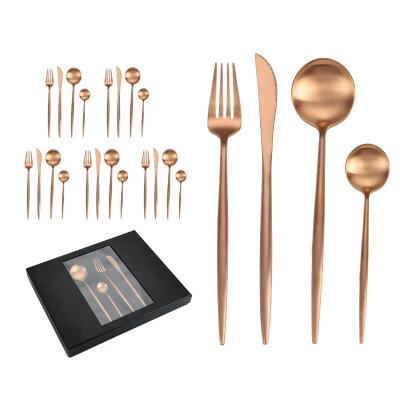 China Durable Heavy Solid Thick Round Handle 304 Stainless Steel Flatware Eating Fork Spoon Cutlery Serving Dinnerware for sale