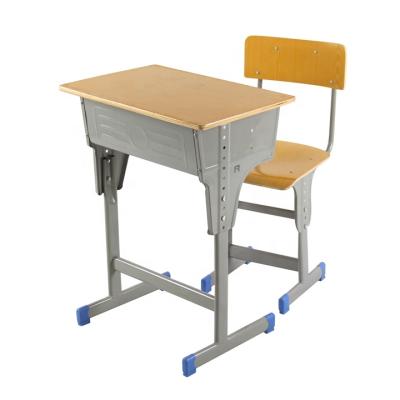 China School Sets School Single Seat Wooden Cheap Desk And Chair Adjustable Classroom Desk And Chair for sale